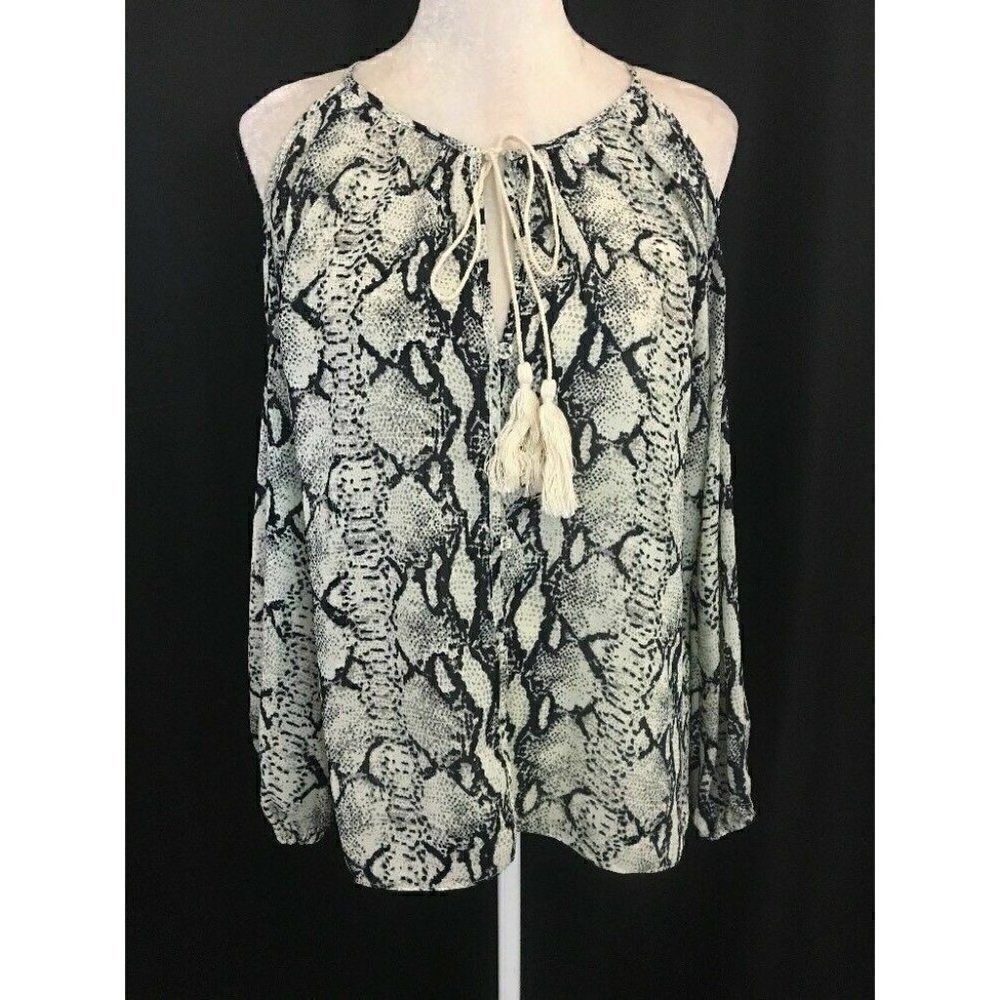 Ark & Co Snake Print Black Long Sleeve tank top